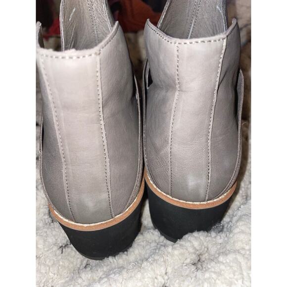 Eileen Fisher Women's Lark Leather Gray Suede Wedge Heel Booties 12 Slip On - Picture 10 of 10